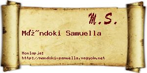 Mándoki Samuella névjegykártya